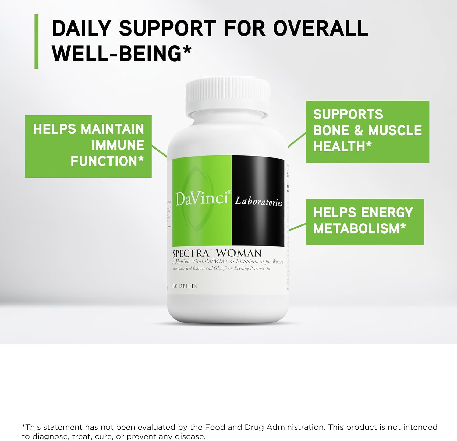 DaVinci Labs Spectra Woman - Complemento Multivitamínico y Mineral para Mujer