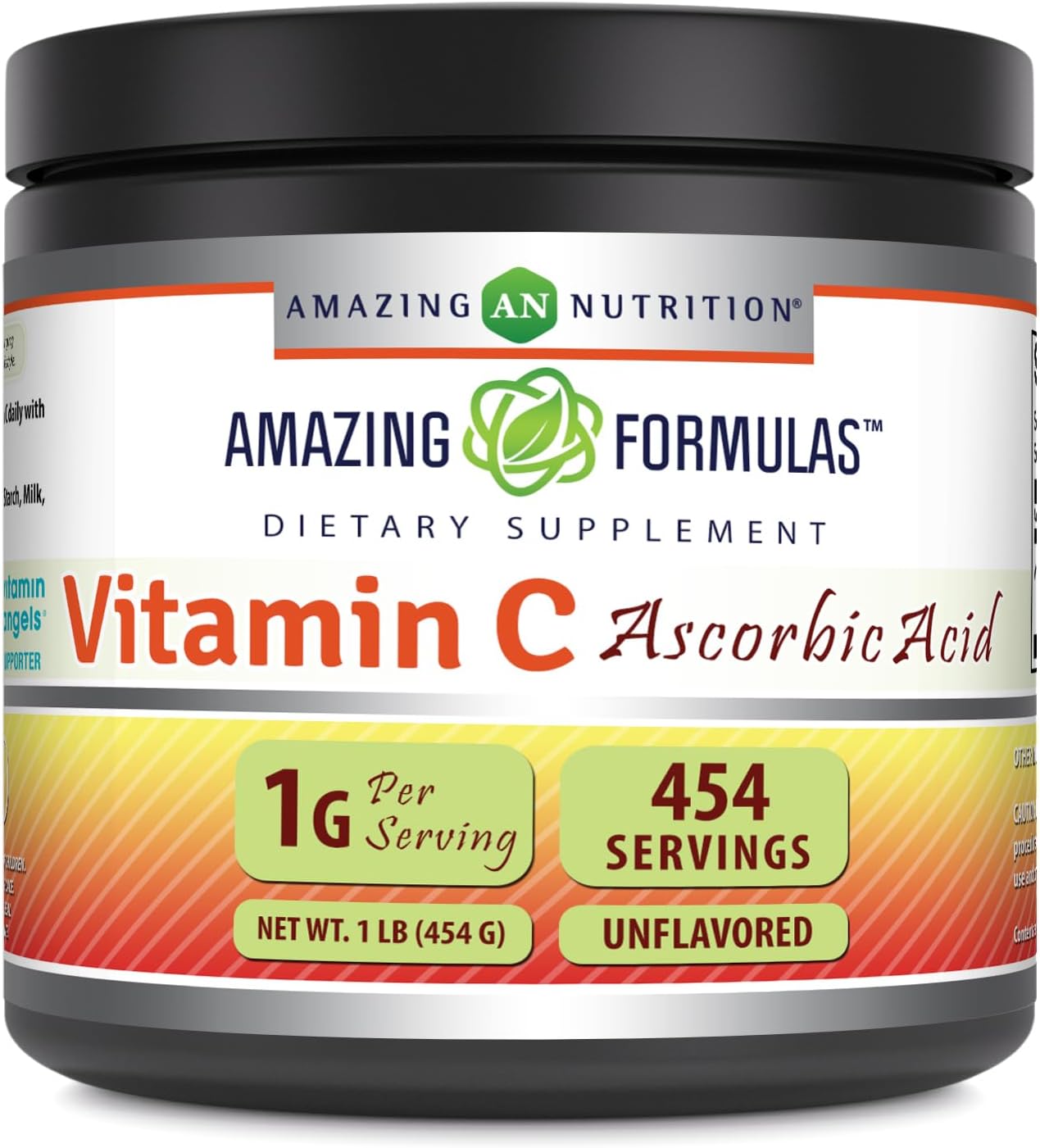 Amazing Formulas Vitamina C en Polvo | Ácido Ascórbico sin Sabor | 1 Gramo por Ración | 454 g