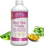 Buried Treasure Hair, Skin and Nails - Complejo Líquido de Biotina, MSM y Aloe Vera - 473 ml (16 oz)