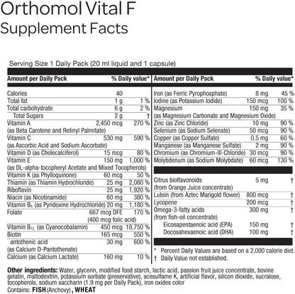 Orthomol Vital F – Multivitamínico Diario – Función normal del sistema inmunitario: Las vitaminas A, C, D, B6, – Image 3