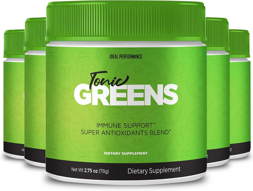 Tonic Greens Powder Vitamin Supplement Advanced Formula - Natural Green Blend Energy Supplement with BCAA (5 Pack)