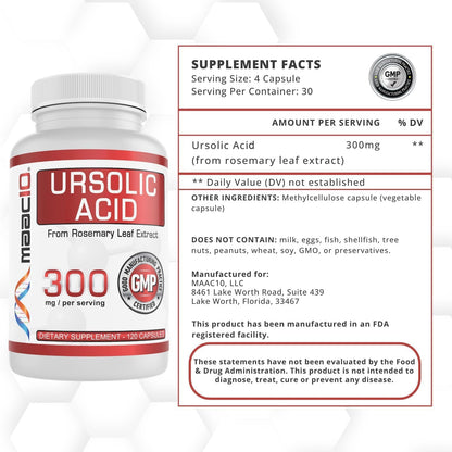 MAAC10 Ácido Ursólico 300 mg - Extracto de Romero - 120 Cápsulas – Image 4