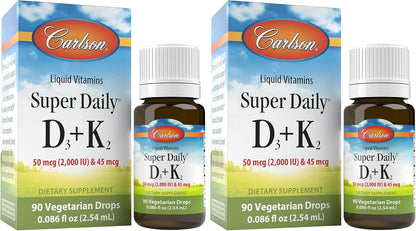 Carlson Super Daily D3 + K2, 90 gotas líquidas, 50 mcg D3 + 45 mcg MK-7 – Image 8