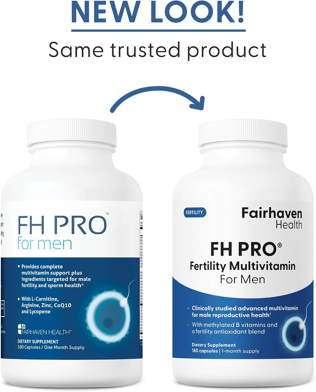 FH Pro for Men - Suplemento de Fertilidad Masculina con L-carnitina, Zinc y CoQ10 | 180 Cápsulas