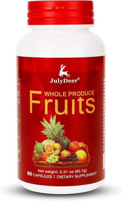 JulyDeer Fruit Supplement – 90 Cápsulas – Tomate: rico en licopeno, un carotenoide con propiedades antioxidantes. – Image 1