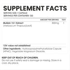 Cápsulas de Gordolobo (Mullein) 300 mg | Extracto de Hoja | Apoyo Respiratorio | 120 Cápsulas Veganas
