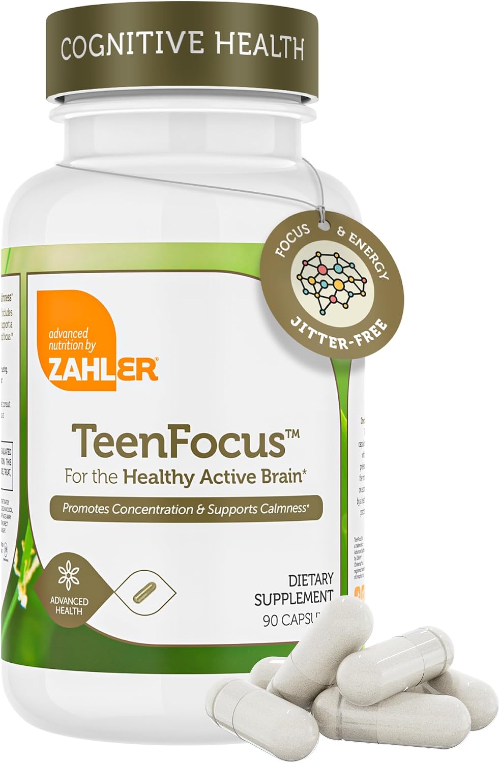 Zahler TeenFocus, Fórmula Avanzada para Mejorar el Enfoque y la Concentración, 90 Cápsulas