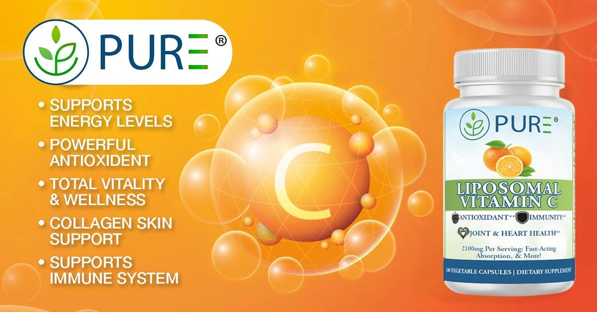 PURE® Vitamina C Liposomal 2100 mg - 180 Cápsulas, 60 Dosis - Alta Absorción con Lecitina de Girasol - Antioxidante para el – Image 4