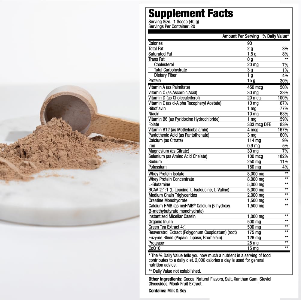 MEND Regenerate - Proteína de Suero con Vitaminas y HMB para Recuperación Post Entreno - 20 Servicios (Cacao)