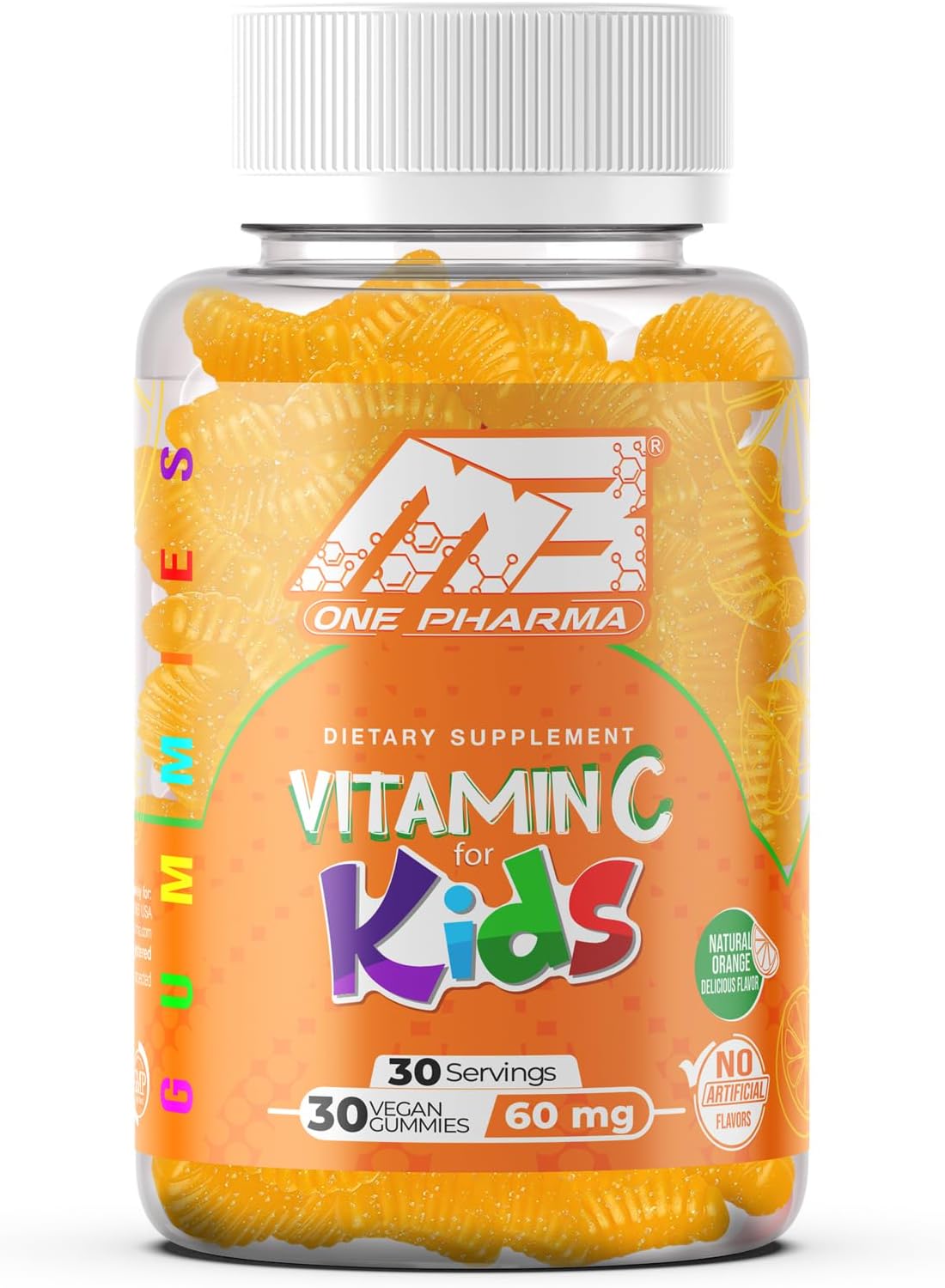 MB One Pharma – Gominolas de Vitamina C para Niños (30 Días) – Sabor Naranja Natural, Vegetarianas, Sin Gluten
