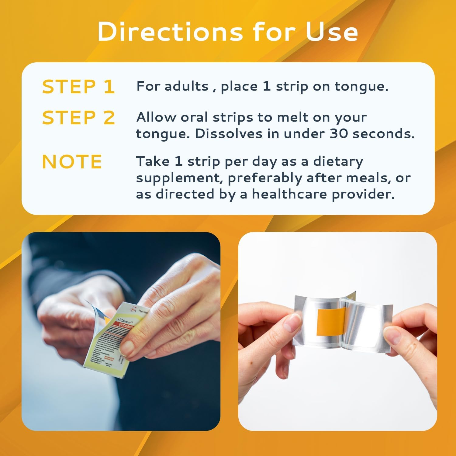 CALMOUR Vitamin D3 Strips 100 Unidades | 2000 UI Vitamina D3 Oral Disoluble | Sabor Menta