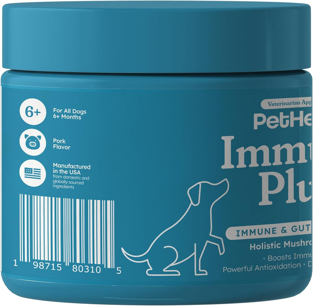 PetHeal Immune Plus Chews para Perros - Suplemento Inmune Natural - 30 Masticables Sabor Cerdo