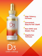 Carlyle Vitamina D3 Gotas Líquidas 5000 UI (125 mcg) - 60 ml