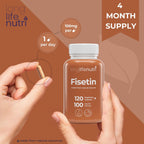 Fisetin 100mg – Suplemento Senolítico con Extracto de Rhus Succedanea, 120 Cápsulas Vegetarianas, 4 Meses de Suministro
