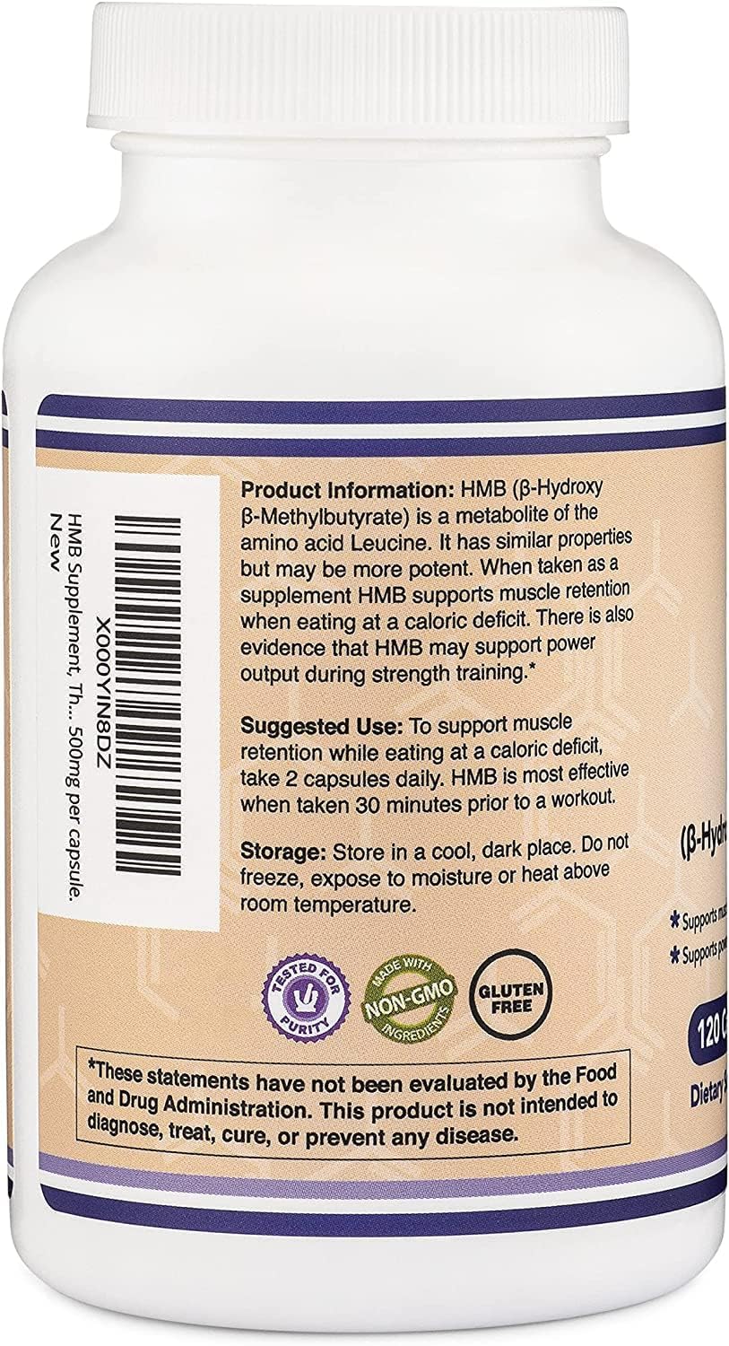 Double Wood Supplements HMB 1000 mg por ración - 120 cápsulas