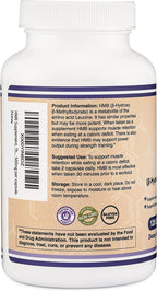 Double Wood Supplements HMB 1000 mg por ración - 120 cápsulas
