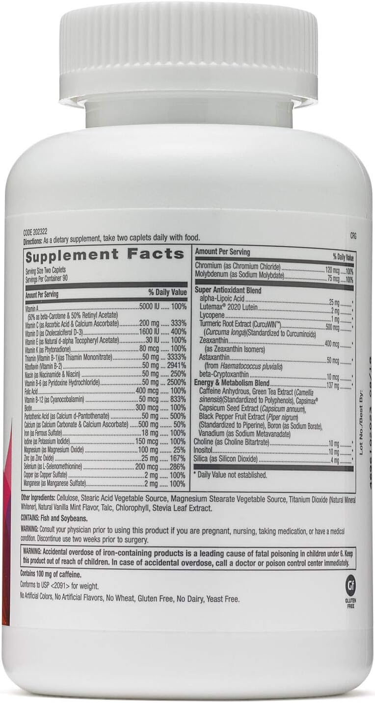 GNC Women's Ultra Mega Energy and Metabolism Multivitamin for Women, 180 caplets