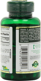 Nature's Bounty E-400 IU Natural Pure D-alpha - 120 Cápsulas Blandas