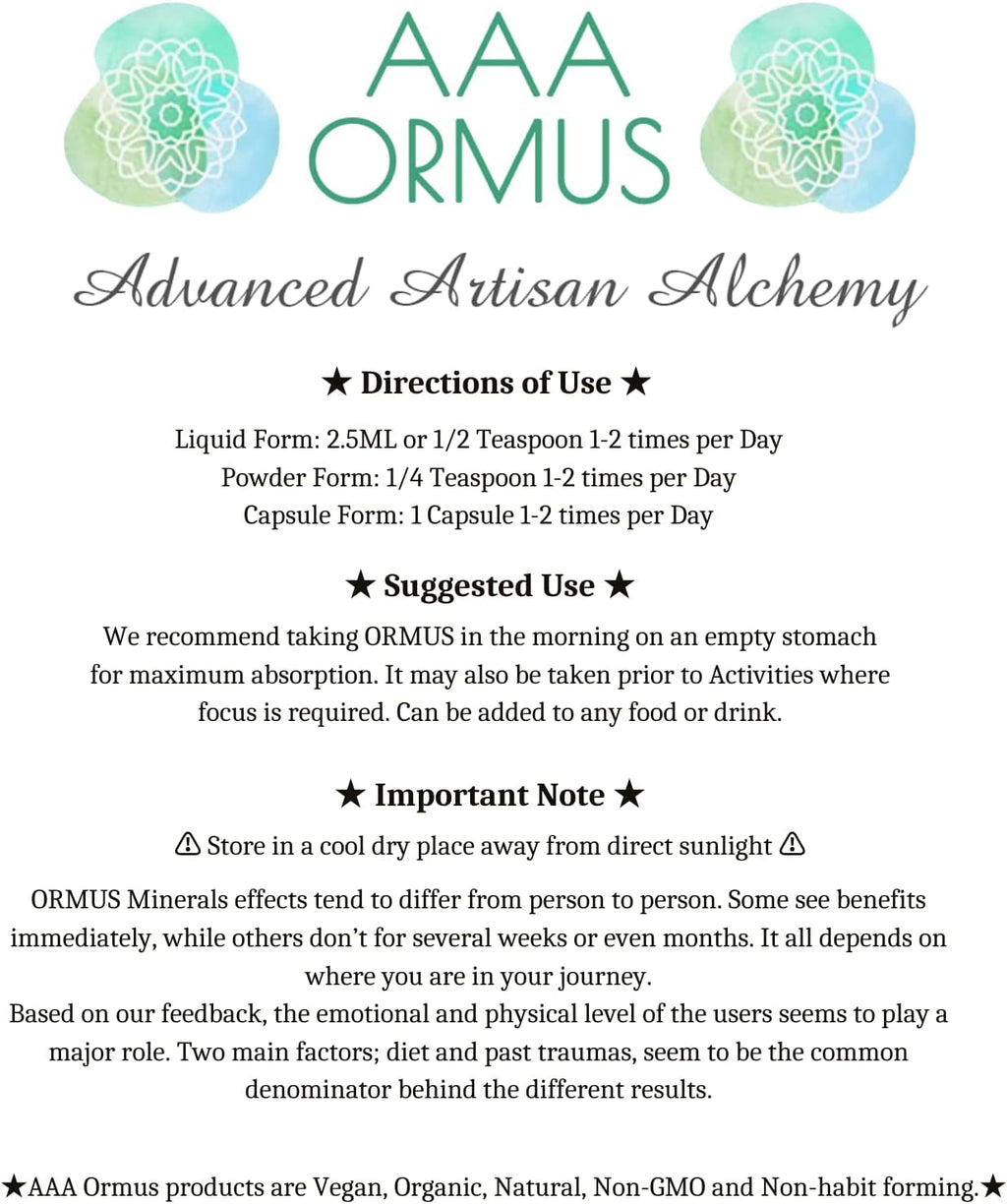 AAA Ormus ORMUS - Líquido Blanco - Oro Monoatómico - Manna - 4oz (118ml)