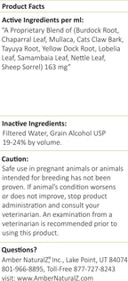 Amber NaturalZ Tumoxil Suplemento Herbal para la Salud Profunda de la Piel para Perros y Cachorros | Suplemento Canino para Apoyo a la Piel y el Metabolismo | Botella de Vidrio de 118 ml