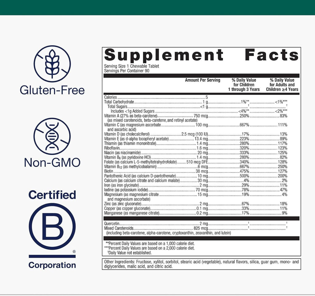 Metagenics Multigenics Multivitamínico Masticable - Sabor Naranja - 90 Comprimidos
