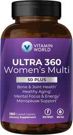 Vitamin World Ultra 360 Multivitamínico para Mujeres 50+ con Minerales y Hierbas, 180 Comprimidos
