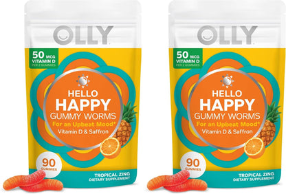 OLLY Hello Happy Gomitas de Vitamina D y Azafrán para el Estado de Ánimo - 90 Unidades – Image 9