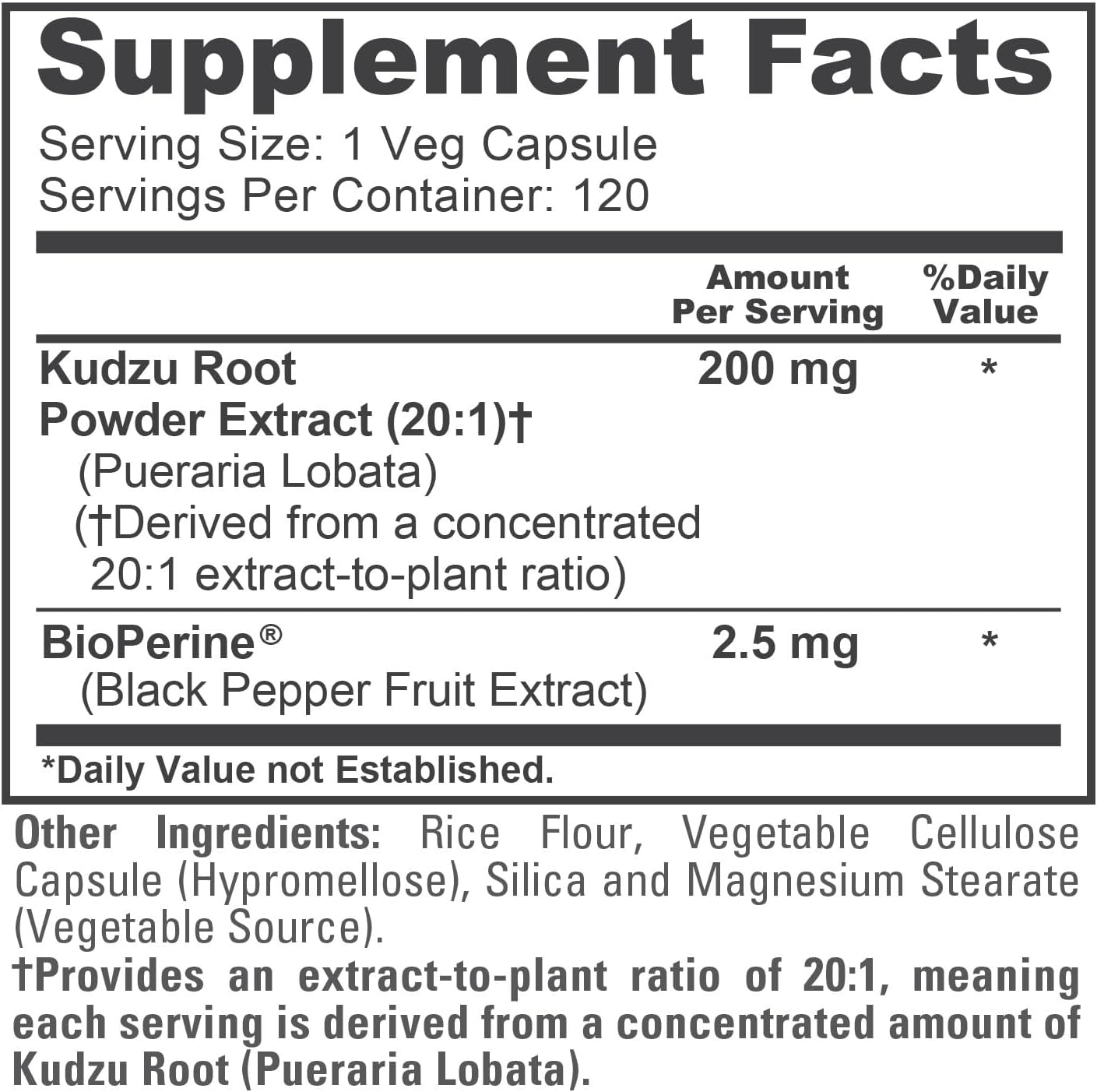 NusaPure Cápsulas de Raíz de Kudzu - 200 mg - 120 Cápsulas Vegetales (No OGM, Vegano)