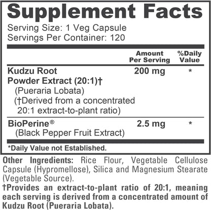 NusaPure Cápsulas de Raíz de Kudzu - 200 mg - 120 Cápsulas Vegetales (No OGM, Vegano) – Image 4
