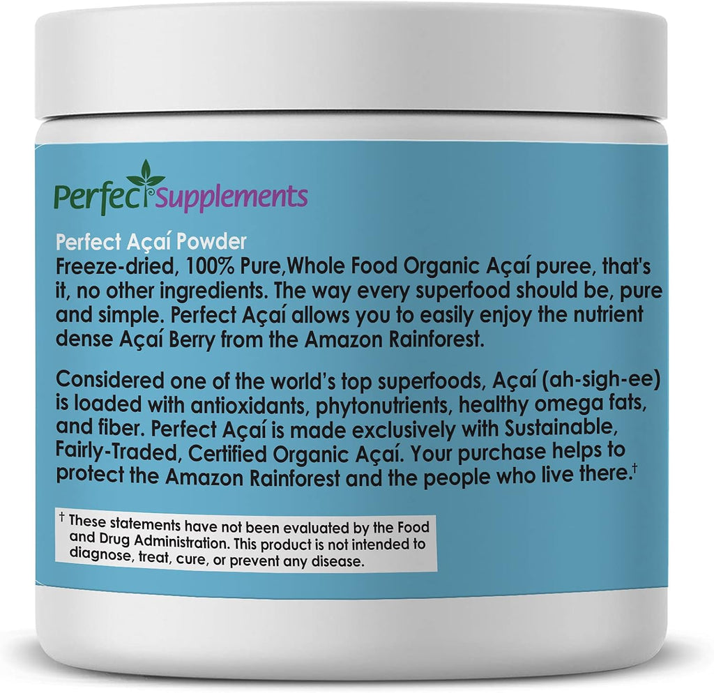 Perfect Acai Powder - Polvo de Acai Orgánico Liofilizado - 95 Gramos