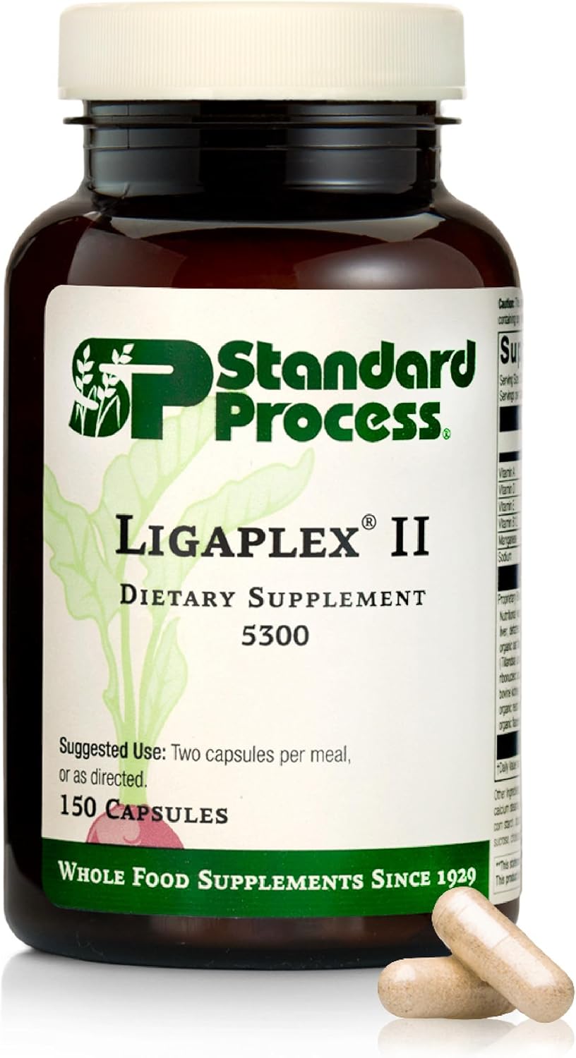 Standard Process Ligaplex II - Joint and Bone Support - Supplement with Manganese and Vitamins B12, A and D - 150 Capsules