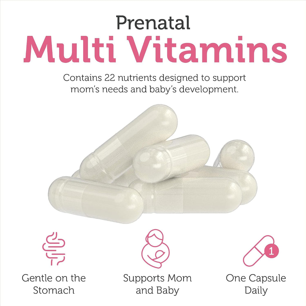 Zahler Total One - Vitaminas Prenatales (60 Cápsulas) - Multivitamínico diario con ácido fólico, hierro, zinc y 19 vitaminas y minerales esenciales - Suplemento prenatal kosher