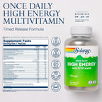 SOLARAY Multivitamínico Diario Alta Energía con Liberación Prolongada, 120 Cápsulas