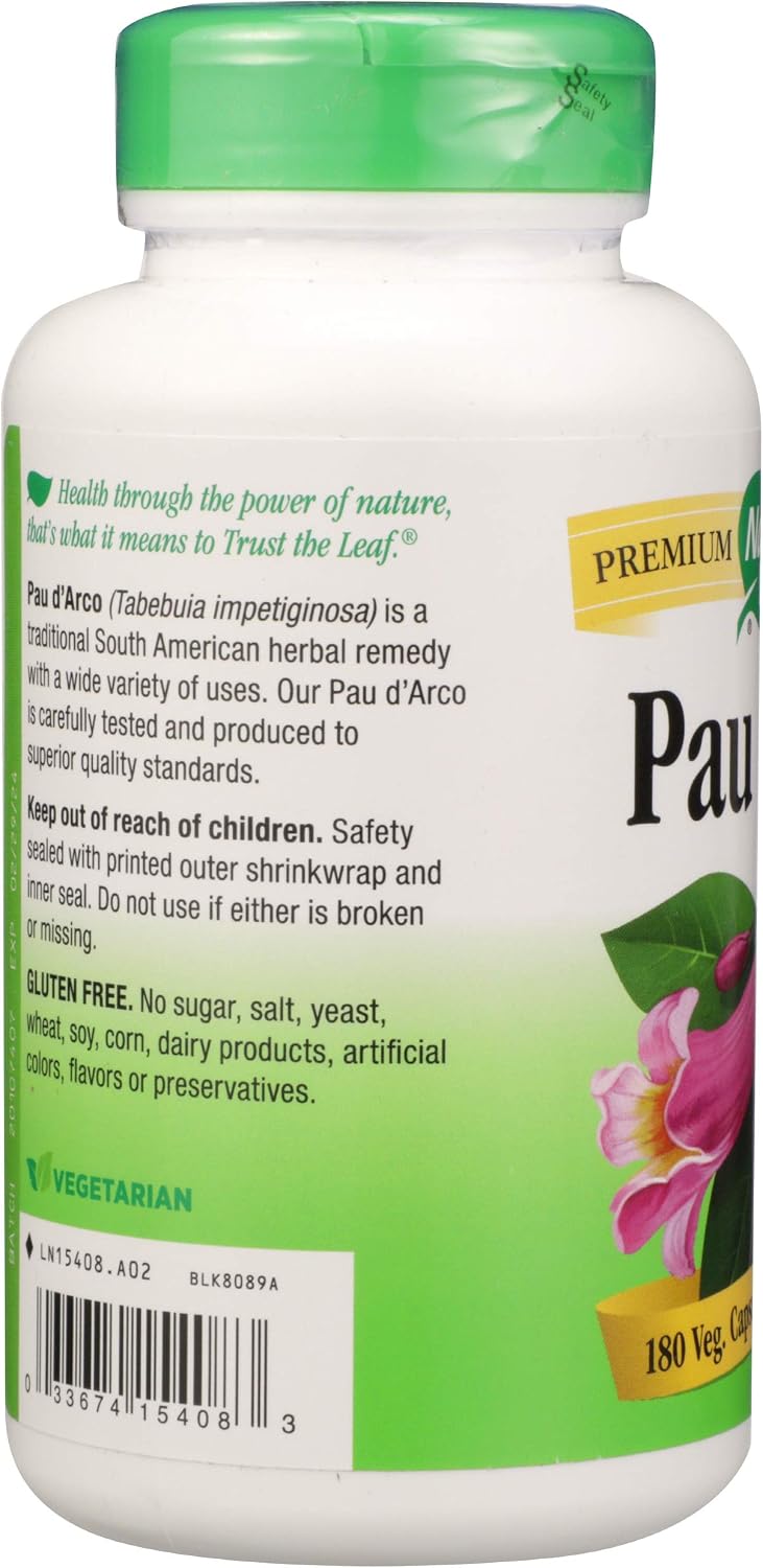 Nature's Way Pau D'Arco Corteza Interior, 545 mg, 180 cápsulas