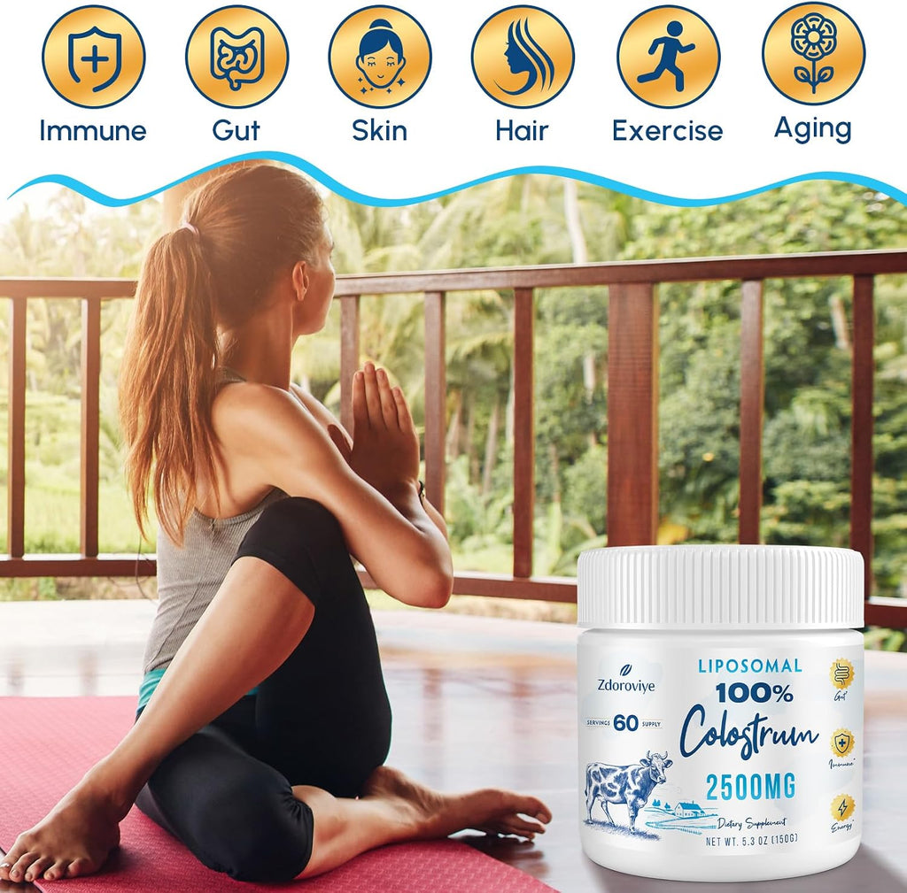 Zdoroviye Liposomal Bovine Colostrum Powder Supplement 2500 mg, 60 Servings