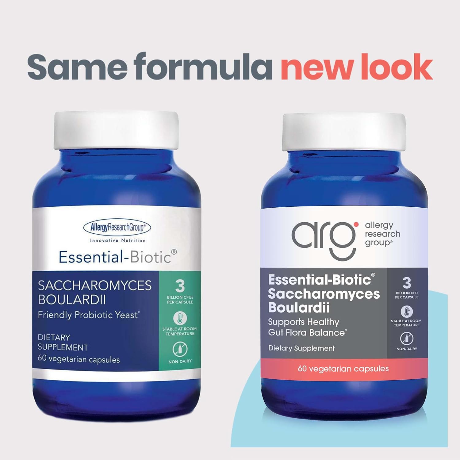 ARG Essential-Biotic Saccharomyces Boulardii - 9 mil millones UFC - Probiótico de levadura - Vegetariano - 60 Cápsulas