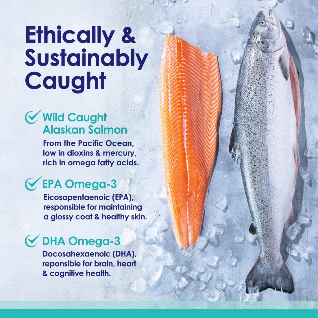 Alaskan Wild Salmon Oil for Dogs – Omega 3, 120 Softgels
