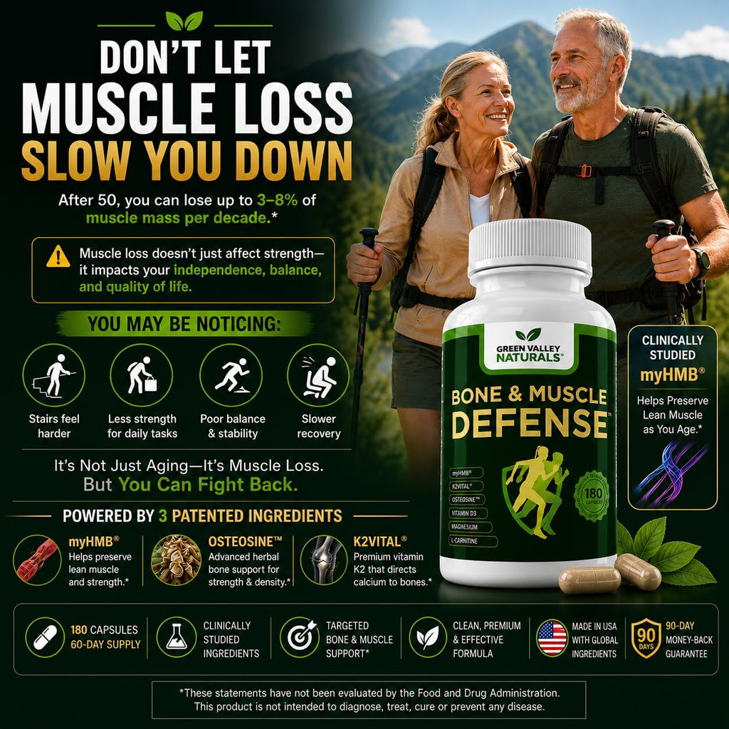 Green Valley Naturals Bone & Muscle Defense - 180 Cápsulas
