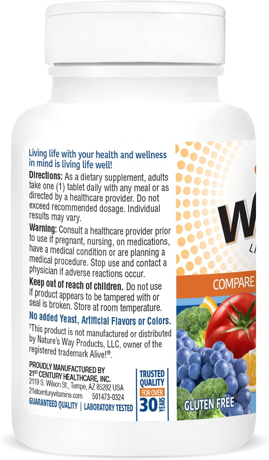 21st Century Wellify Men's Energy Multivitamins with Minerals, 65 Comprimidos