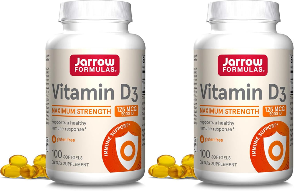 Jarrow Formulas Vitamin D3 5000 IU (125 mcg) - 100 Softgels - Gluten Free