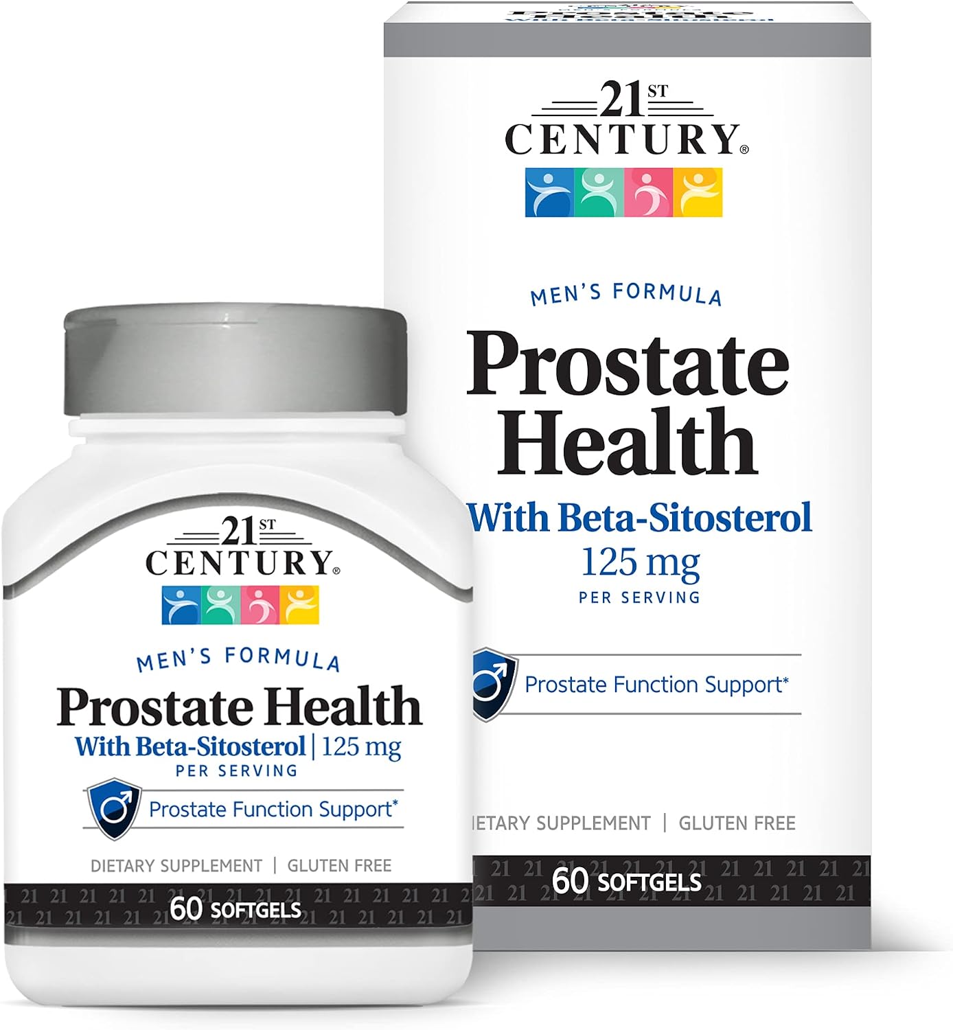 21st Century Suplemento para la Salud Prostática - Saw Palmetto, Beta-Sitosterol 125mg, Pygeum, Zinc y Vitaminas, 60 Cápsulas Blandas