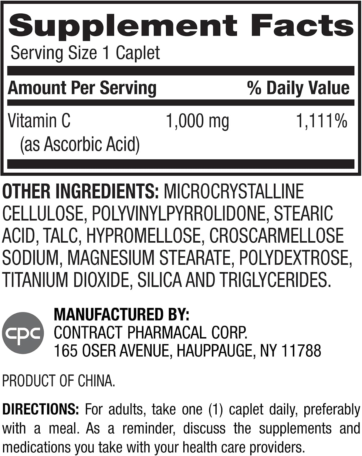 Earth's Splendor Vitamina C 1000 mg – 200 Caplets (2 Paquetes)