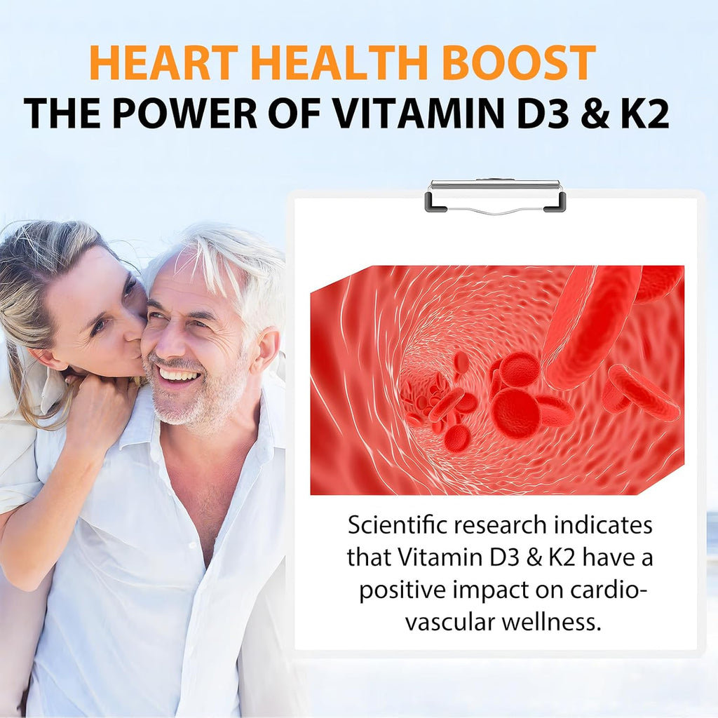 Vitamina D3 K2 10000 UI + 200 mcg MK-7, 120 Softgels - flasture
