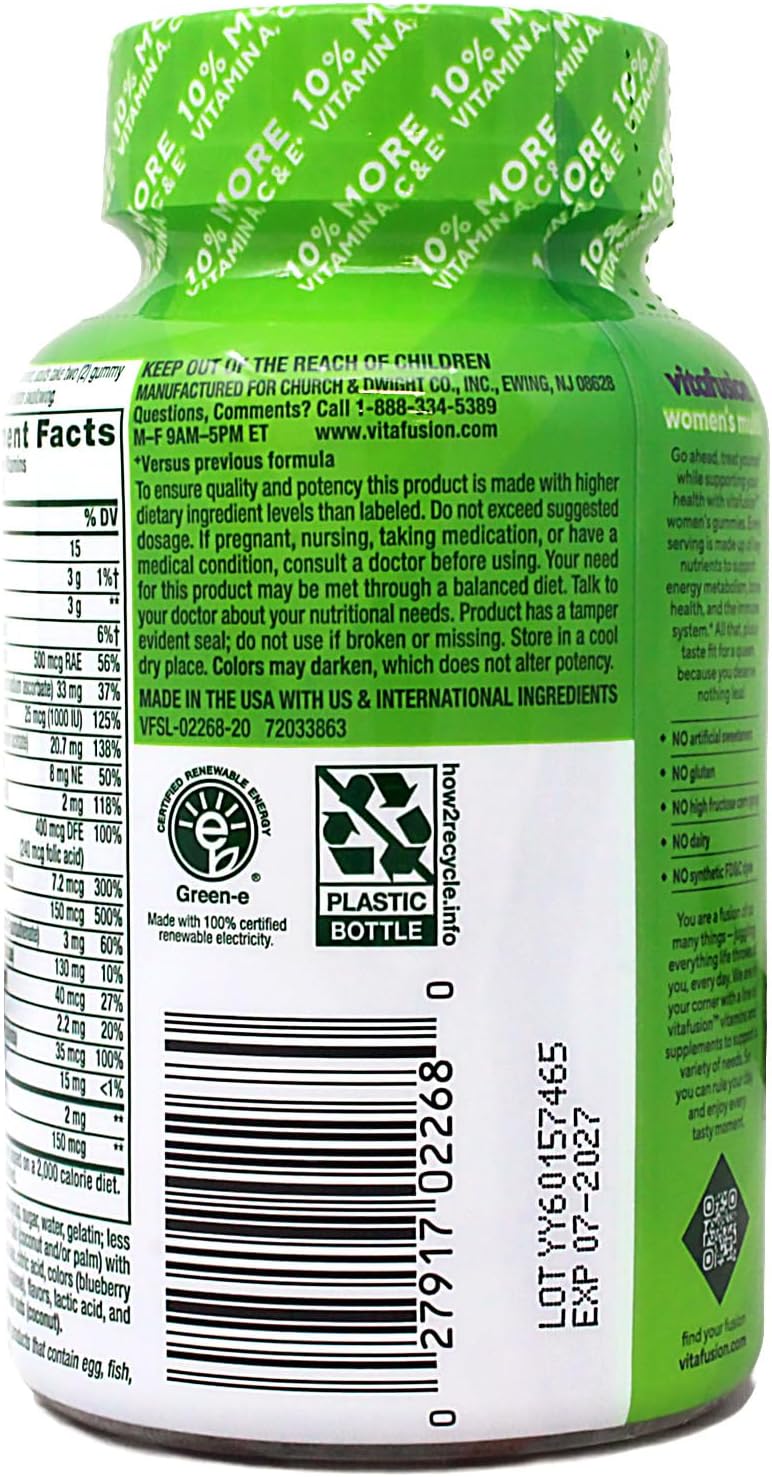 Vitafusion Women's Multivitamin Gummies, 70 Count, Berry Flavor