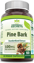 Extracto de Corteza de Pino 100 mg - Cápsulas Vegetales - Herbal Secrets (60 Unidades)