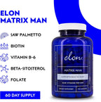 Elon Matrix Man - Vitaminas para el Crecimiento del Cabello en Hombres con Saw Palmetto y Biotina - 120 Cápsulas (60 Días)