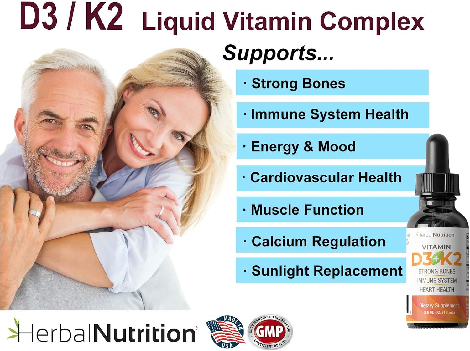 Complejo de Vitamina D3 y K2 5000 UI con K2 MK-7, 270 Dosis
