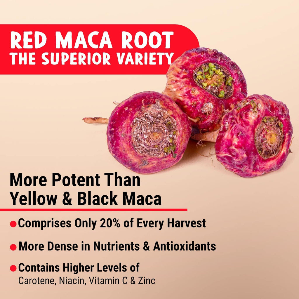 Cápsulas Orgánicas de Maca Roja con Pimienta Negra - 120 uds