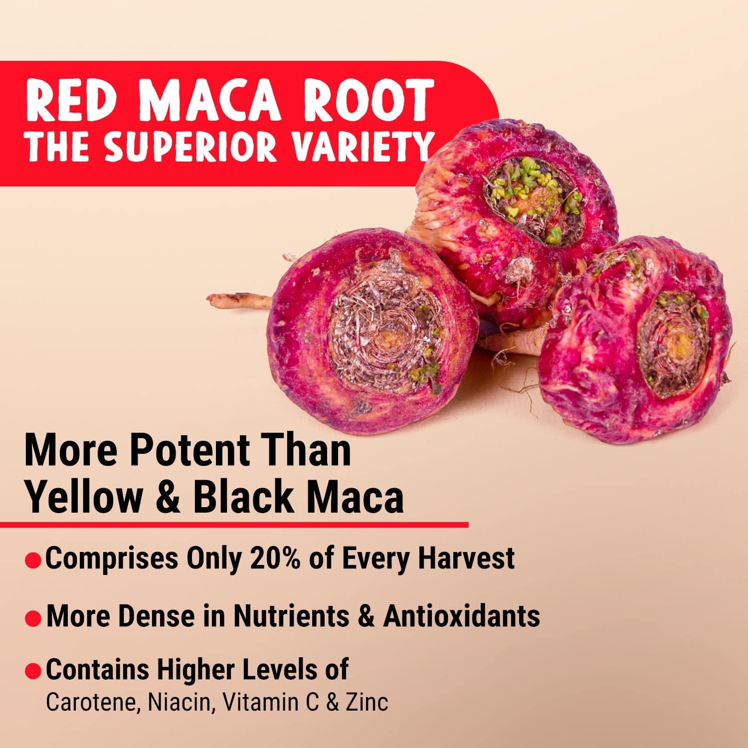 Cápsulas Orgánicas de Maca Roja con Pimienta Negra - 120 uds