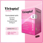 Vivioptal Women, 90 Cápsulas, CoQ10 y Omega-3, Multivitamínico y Multimineral, Sin Gluten, Fórmula Alemana